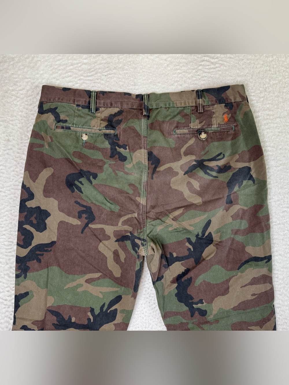 Polo Ralph Lauren Classic Cotton Twill Camo Green Chino Pants Men's Size 38x32 - Picture 9 of 12